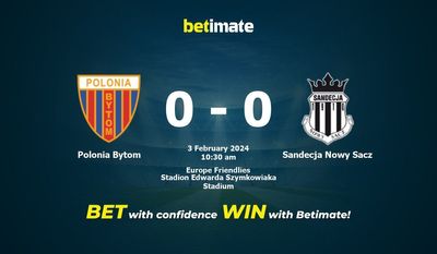 Polonia Bytom vs Sandecja Nowy Sacz 预测、赔率和投注技巧 02/03/2024