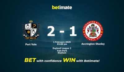 Port Vale vs Accrington Stanley Prediction, Odds & Betting Tips 02/01/2025