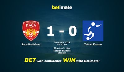 Raca Bratislava vs Tatran Krasno Prediction, Odds & Betting Tips 03/30/2025