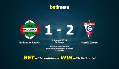 Radomiak Radom vs Gornik Zabrze Prediction, Odds & Betting Tips 08/09/2024