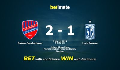 Rakow Czestochowa vs ليخ بوزنان التوقعات، الصعاب ونصائح الرهان 03/03/2024