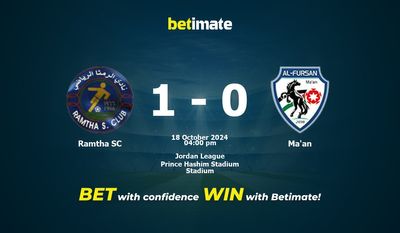 Pronostic, cotes et conseils de paris Ramtha SC vs Ma'an 18/10/2024