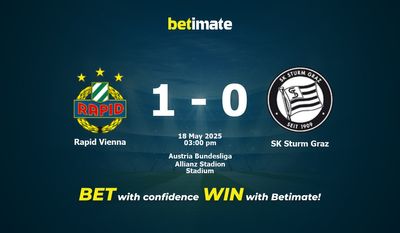 Rapid Vienna vs SK Sturm Graz Prediction, Odds & Betting Tips 05/18/2025