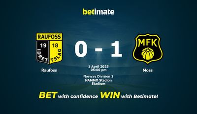 Raufoss vs Moss Prediction, Odds & Betting Tips 04/01/2025