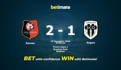 Pronostic Rennes - Angers, cotes et conseils de paris 15/12/2024