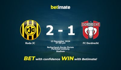 Pronostic Roda JC vs FC Dordrecht, cotes et conseils de paris 13/12/2024