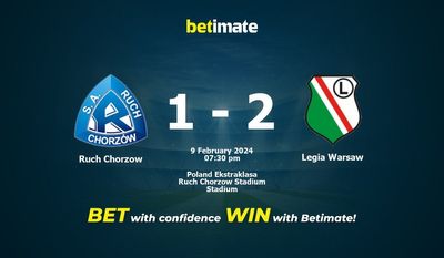 Ruch Chorzow vs Legia Warsaw 预测、赔率和投注技巧 02/09/2024