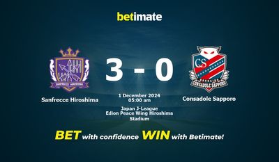 Sanfrecce Hiroshima vs Consadole Sapporo Prediction, Odds & Betting Tips 12/01/2024
