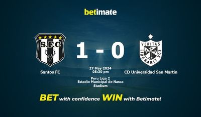 Santos FC vs CD Universidad San Martin Prediction, Odds & Betting Tips 05/27/2024