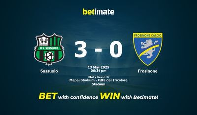 Sassuolo vs Frosinone Prediction, Odds & Betting Tips 05/13/2025