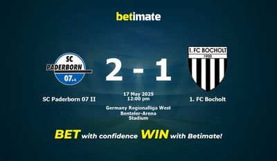 SC Paderborn 07 II vs 1. FC Bocholt Prediction, Odds & Betting Tips 05/17/2025