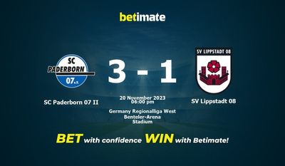 SC Paderborn 07 II vs SV Lippstadt 08 Prediction, Odds & Betting Tips 11/20/2023