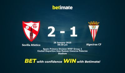 Pronostic, cotes et conseils de paris Séville Atlético - Algésiras CF 26/01/2025