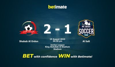Shabab Al Ordon vs Al Salt Prediction, Odds & Betting Tips 08/19/2023