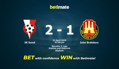 SK Sered vs Inter Bratislava Prediction, Odds & Betting Tips 04/23/2025