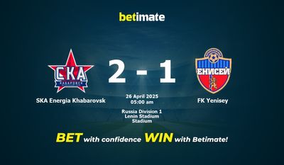 SKA Energia Khabarovsk vs FK Yenisey Prediction, Odds & Betting Tips 04/26/2025