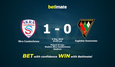 Skra Czestochowa vs Zaglebie Sosnowiec Prediction, Odds & Betting Tips 05/09/2025