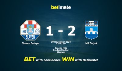 Slaven Belupo vs NK Osijek Prédiction, cotes et conseils de paris 30/11/2024