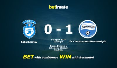 Sokol Saratov vs FK Chernomorets Novorossiysk Prediction, Odds & Betting Tips 08/09/2025