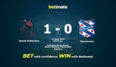 Sparta Rotterdam vs Heerenveen Prediction, Odds & Betting Tips 04/12/2025