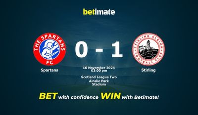 Pronostici, quote e suggerimenti per le scommesse Spartans vs Stirling 16/11/2024
