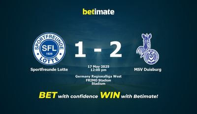 Sportfreunde Lotte vs MSV Duisburg Prediction, Odds & Betting Tips 05/17/2025
