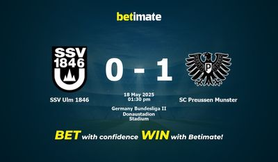 SSV Ulm 1846 vs SC Preussen Munster Prediction, Odds & Betting Tips 05/18/2025