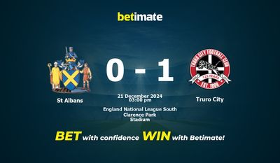 Pronóstico, probabilidades y consejos de apuestas para St Albans vs Truro City 21/12/2024