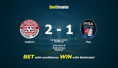 Sudtirol vs Pisa Prediction, Odds & Betting Tips 10/19/2024
