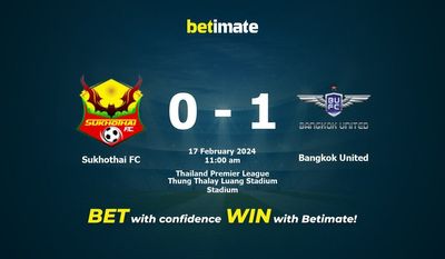 Sukhothai FC vs بانكوك يونايتد التوقعات، الصعاب ونصائح الرهان 17/02/2024