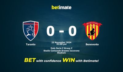 Pronostici, quote e consigli per le scommesse Taranto-Benevento 23/11/2024