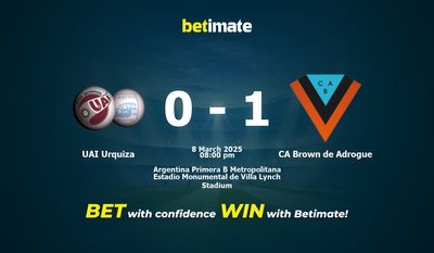 UAI Urquiza vs CA Brown de Adrogue Prediction, Odds & Betting Tips 03/08/2025