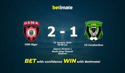 USM Alger vs CS Constantine przewidywania, kursy i typy bukmacherskie 31.01.2024