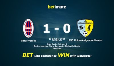 Virtus Verona vs ASD Union Arzignanochiampo Prediction, Odds & Betting Tips 10/12/2024