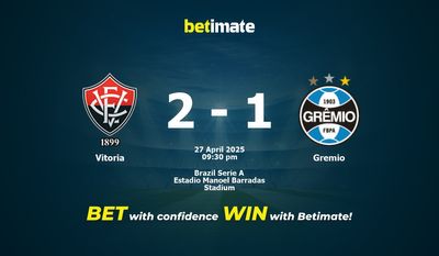 Vitoria vs Gremio Prediction, Odds & Betting Tips 04/27/2025