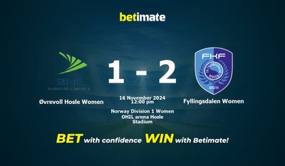 Prediksi, Peluang & Tips Taruhan Øvrevoll Hosle Wanita vs Fyllingsdalen Wanita 16/11/2024