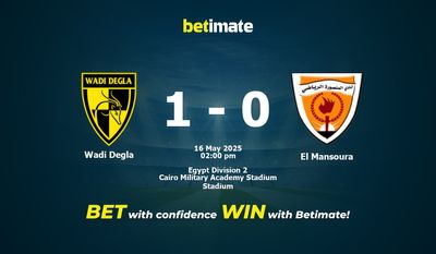 Wadi Degla vs El Mansoura Prediction, Odds & Betting Tips 05/16/2025