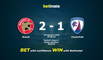 Walsall vs Chesterfield Prediction, Odds & Betting Tips 02/15/2025