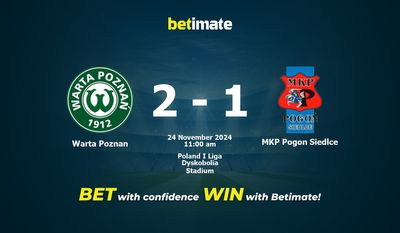 Warta Poznan vs MKP Pogon Siedlce Pronostici, quote e consigli di scommessa 24/11/2024