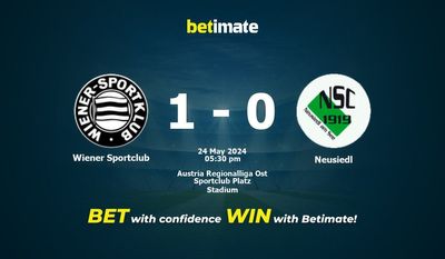 Wiener Sportclub vs Neusiedl Prediction, Odds & Betting Tips 05/24/2024