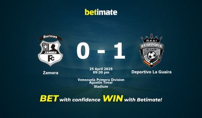 Zamora vs Deportivo La Guaira Prediction, Odds & Betting Tips 04/25/2025