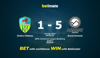 Zimbru Chisinau vs Ararat Armenia Prediction, Odds & Betting Tips 07/25/2024