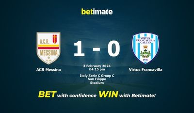 Predicción, cuotas y consejos de apuestas ACR Messina vs Virtus Francavilla 03/02/2024