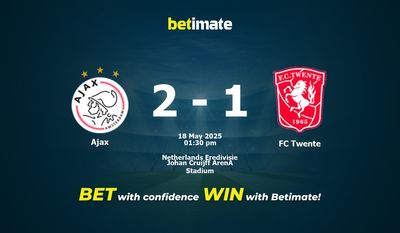Ajax vs FC Twente: Pronóstico, cuotas y consejos de apuestas (18/05/2025)