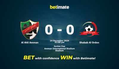 Predicción, probabilidades y consejos de apuestas para el partido Al Ahli Amman vs Shabab Al Ordon 14/12/2024