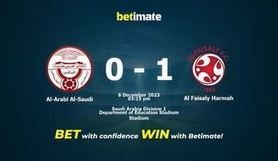 Predicciones, cuotas y consejos de apuestas de Al-Arabi Al-Saudi vs Al Faisaly Harmah 06/12/2023