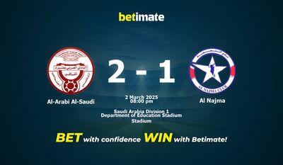 Predicción, probabilidades y consejos de apuestas para Al-Arabi Al-Saudi vs Al Najma 03/02/2025
