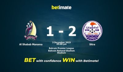 Predicción, cuotas y consejos de apuestas Al Shabab Manama vs Sitra 03/12/2023