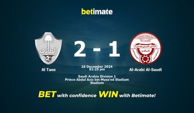 Predicción, probabilidades y consejos de apuestas para Al Taee vs Al-Arabi Al-Saudi 16/12/2024