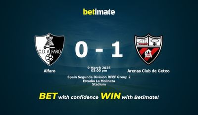 Predicción, cuotas y consejos de apuestas Alfaro vs Arenas Club de Getxo 09/03/2025